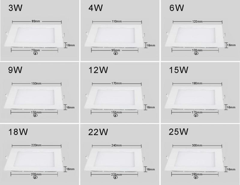 6W LED Panel Light 120*120*16mm