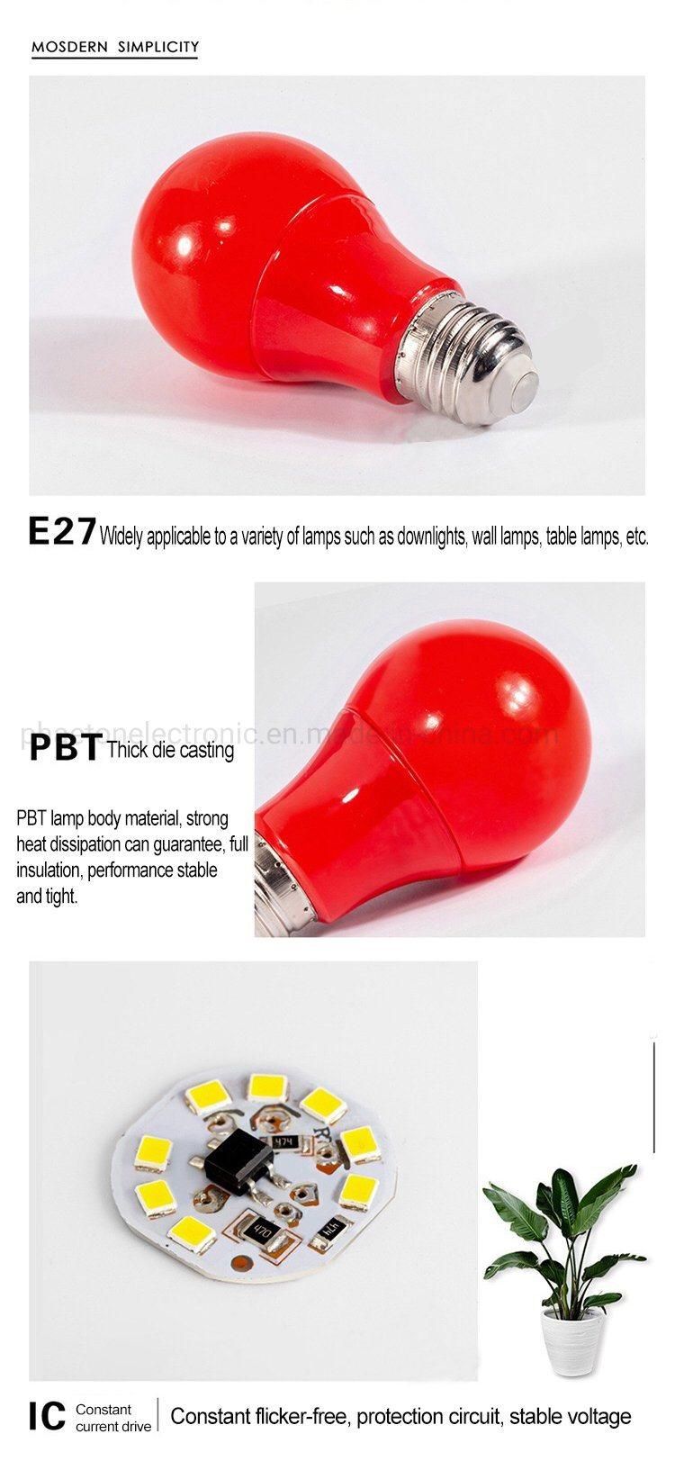 A50 A60 A19 3W SMD Plastic PBT LED Color Bulb