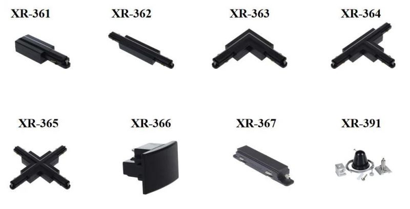 X-Track Single Circuit Black Adaptor for 3wires Accessories (square)
