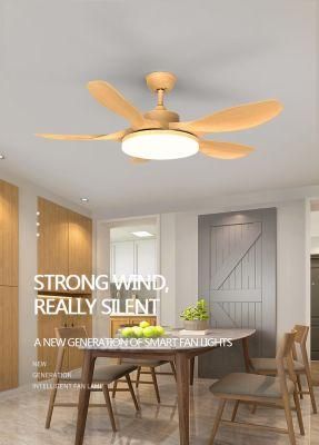 Ceiling Fan 52 Inch Modern Decoration Living Room 3 Wood Blades LED Ceiling Fan Light