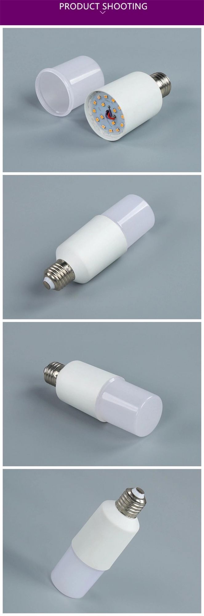 E27 B22 G24 9W PC+ Aluminum T Shape Mini Cylindrical LED Bulb