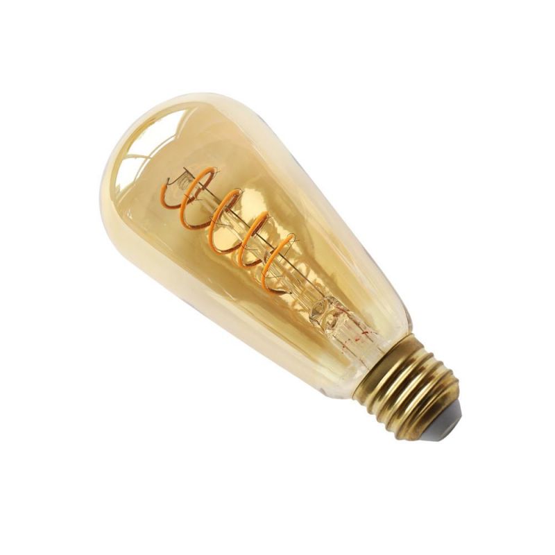 Chinese Manufacturer St64 E27 LED Light Spiral Filament LED Energy Saving Light Bulb with CE RoHS