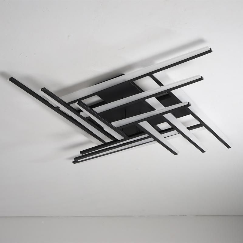 Modern Black Strip LED Acrylic Ceiling Lamp Hanging Light for Living Room