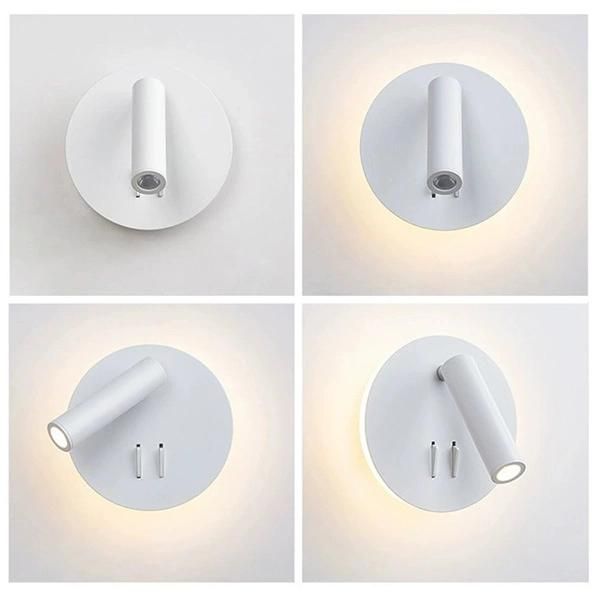 Modern Rotatable Bedside LED Wall Lamp Surface Mounted Reading Lamp for Hotel