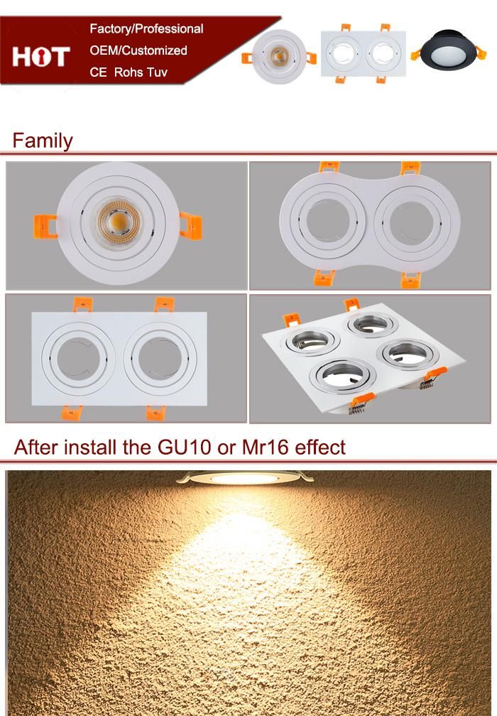 IP65 Round LED GU10 Waterproof Residential Style Trimless Recessed LED Ceiling Lamp