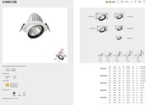 Ra90 Flicker Free Zoom Downlight 20W Commercial Hotel Indoor Spotlight Lighting Adjustable Ceiling LED Downlight