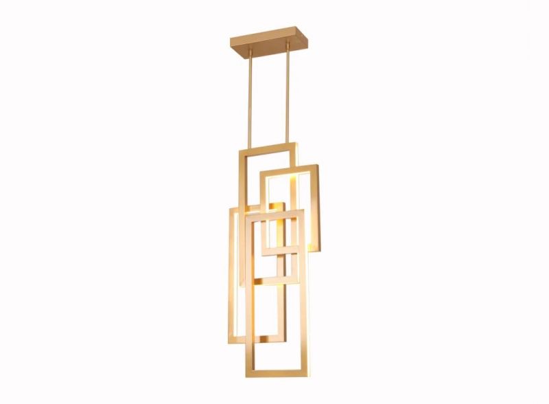 Masivel Lighting Modern Rectangle-Shaped LED Pendant Light for Hotel Chandelier LED Lighting