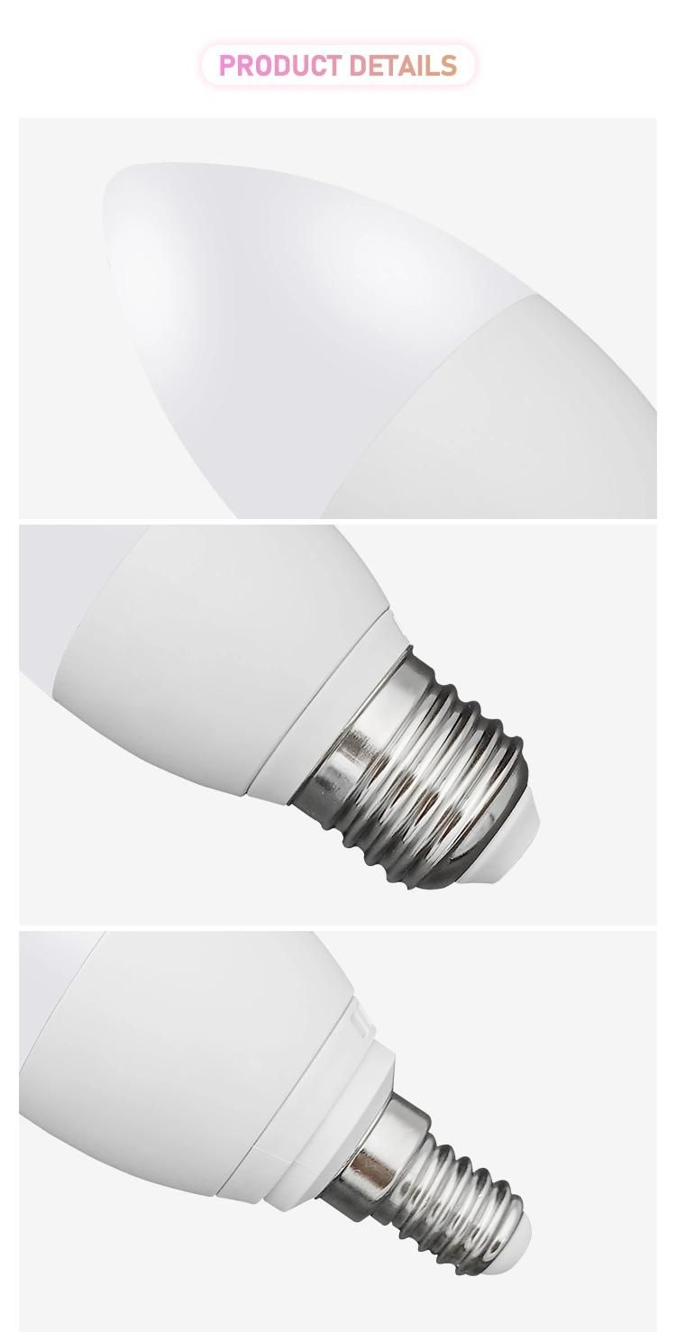 E12 E27 Base 5W C37 Smart LED Candle Bulb