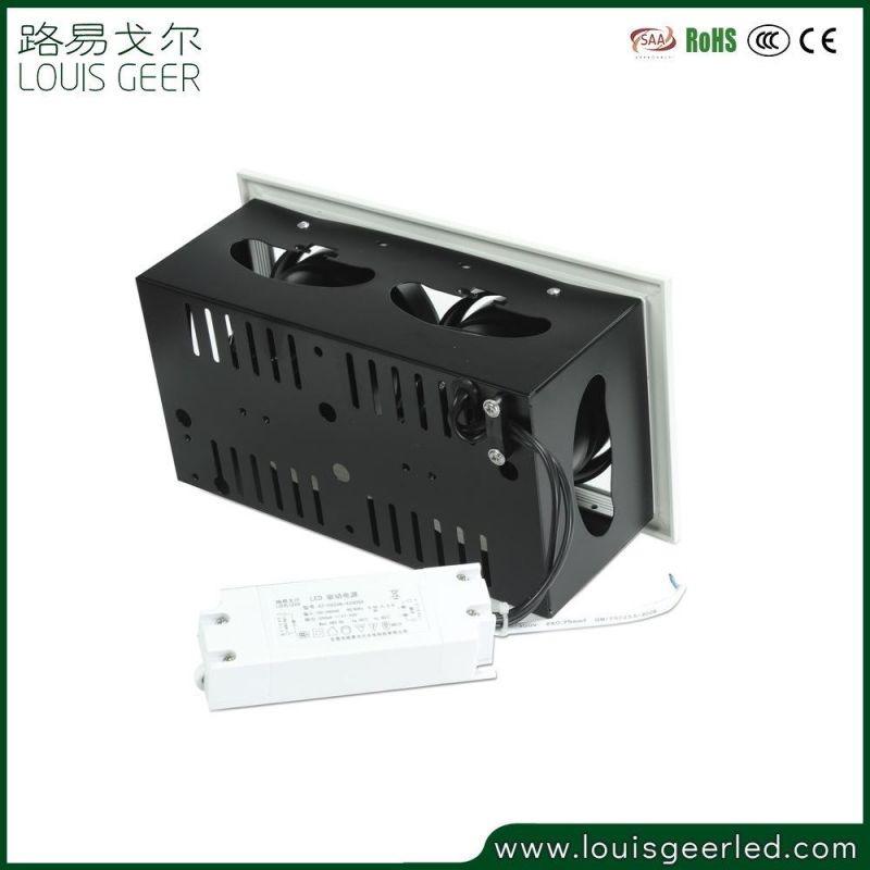 Louis Geer Ce LED Downlight Double Head Square LED Ceiling Light Grille Light for Commercial