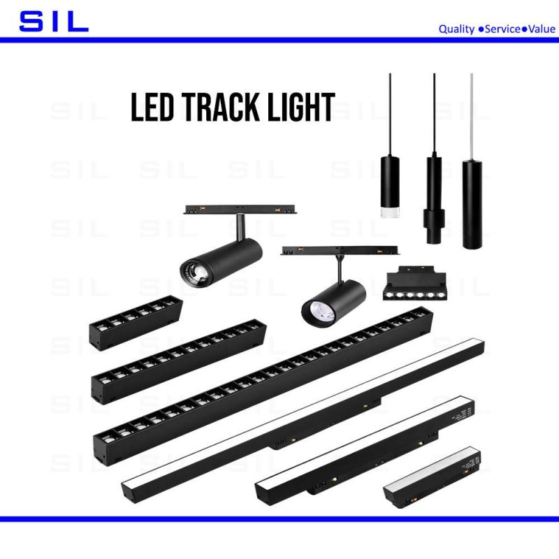 10-60 Degree Focusing Commercial Distributor Ceiling Lighting Adjustable Angle Magnetic Track Rail Installed 20watt LED Track Light