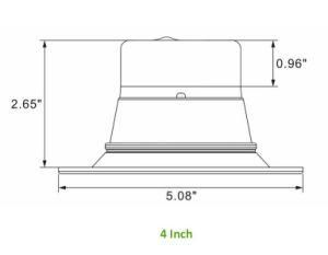 8W 120V 4inch Dimmable LED Downlight/5in1 CCT Round Model