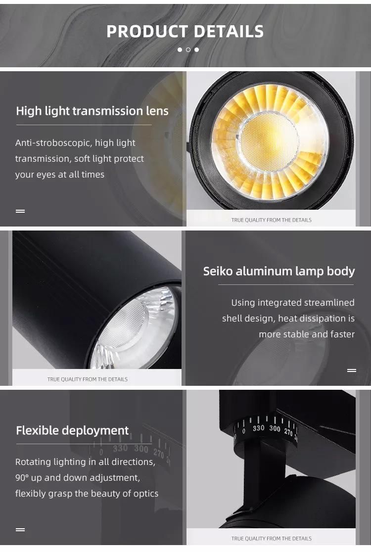 Adjustable LED Spot Light for Store Decor 20W 30W Magnetic System Rail Lighting LED Track Light