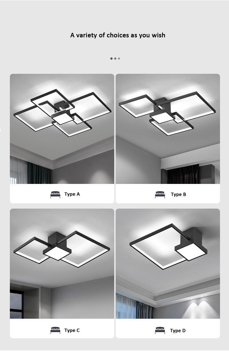 Acrylic LED Square Creative Nordic Modern Ceiling Lamp Lighting for Bedroom