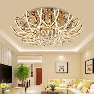 32 Lights Decorative Large Size K9 Crystal Acrylic Morden Hotel Gold LED Ceiling Pendant Lighting