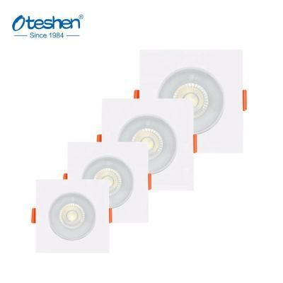 High Lumen 9W PC ABS Adjustable Recessed Ceiling LED Light 5g LED Spotlights Square Downlight
