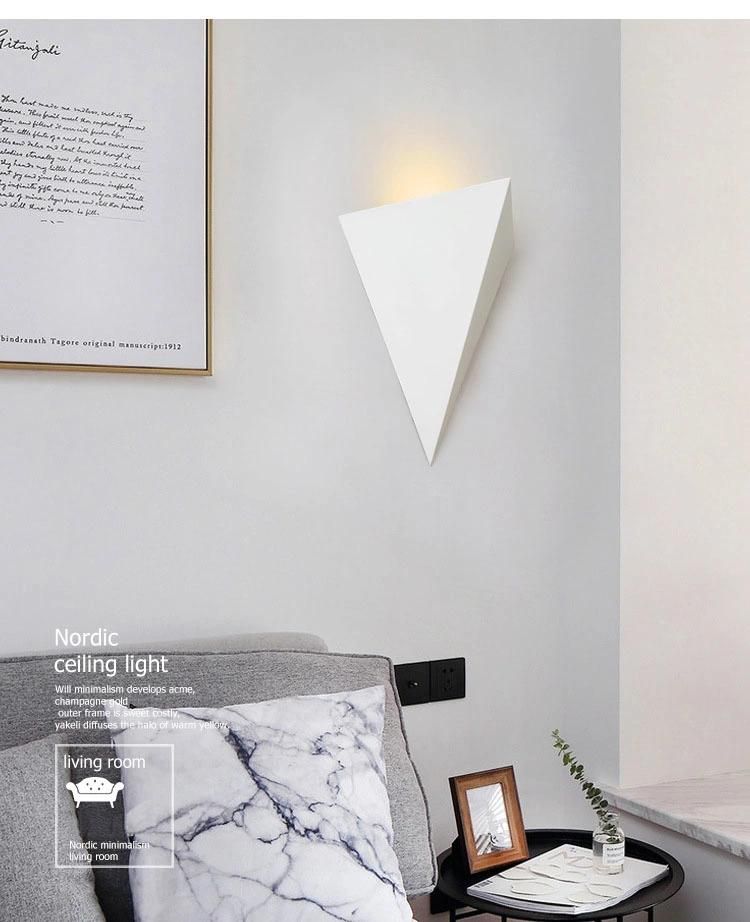 LED Wall Lamp Nordic Modern Living Room Bedroom Corridor Bedside Lamp Creative Geometric Triangle Wall Lamp