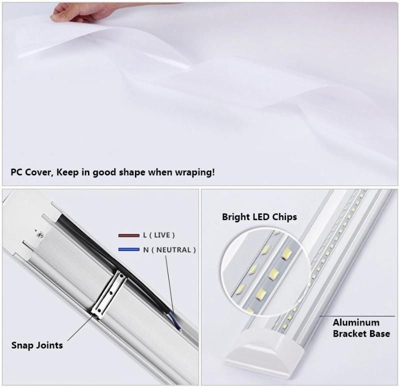 Household Lighting Aluminum PC Office Linear Tube Lamp 1FT 9W LED Batten Tube