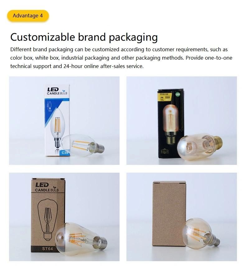 G95 Half Plated Vacuum Filament LED Light Bulb Customizable