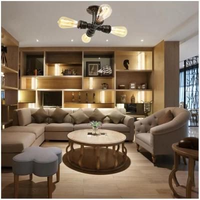 Vintage Iron Rust Water Pipe Lamps E27 Loft Light Indoor Home Lighting Retro Industrial Ceiling Lamp