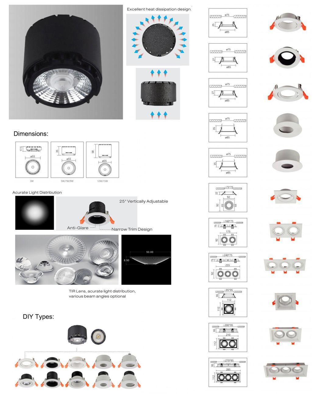 GU10 Spotlight Trim Fitting for Dia50mm GU10 Mr10 Module Lamps