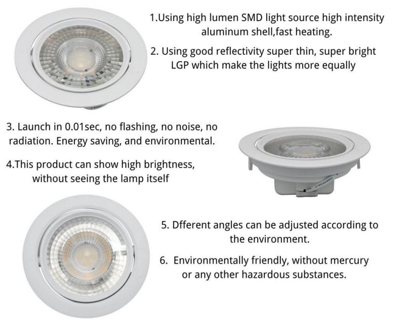 Ce RoHS Approved LED Lamps Light Modern Ceiling Spotlight Round 11W Adjustable Downlight Light