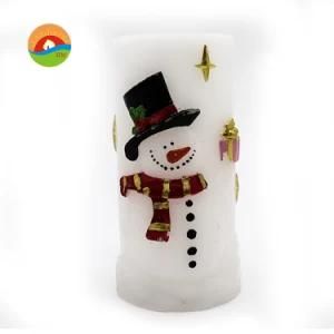Battery Operated LED Pillar Candle with Decoration
