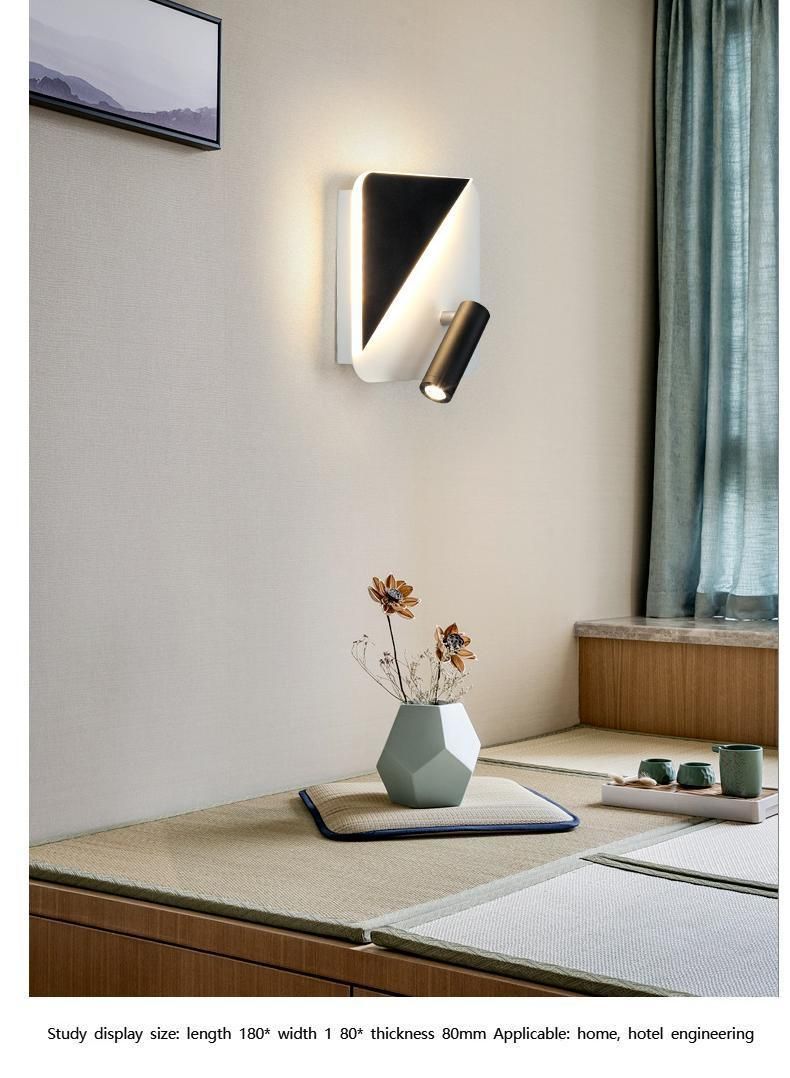 Modern LED Wall Light Nordic Simple Rotatable Wall Light Round Square Reading Spotlight Double Control Wall Light