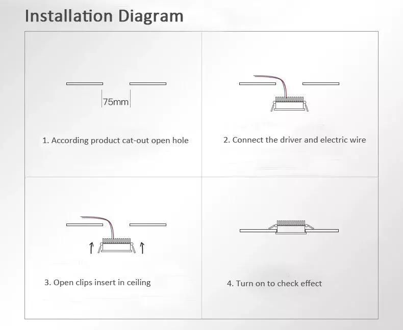 Aluminum Indoor Commercial Recessed Downlight Circular Illumination Decorative Ceiling Lamp LED Down Light