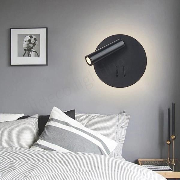 Modern Rotatable Bedside LED Wall Lamp Surface Mounted Reading Lamp for Hotel