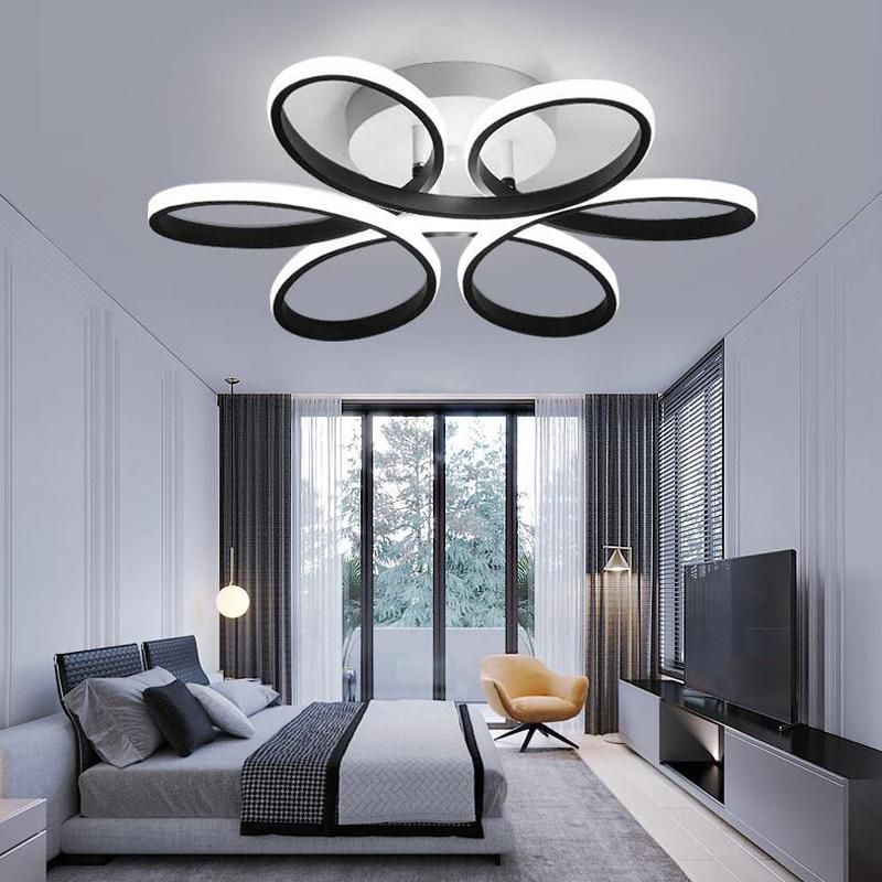 Modern Unique Flower Shape Iron Ceiling Light for Living Room Bedroom Luminaria LED Lamp