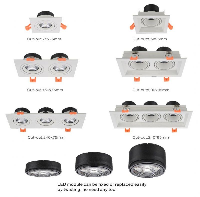 Economic Square Twins DIY Module LED Spot Light