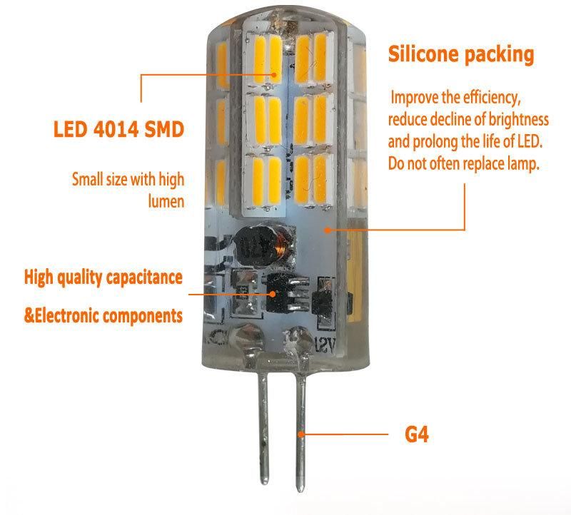 Mini Bi Pin G4 LED 3000K 12V 2W Replace to 20W 12 Volt Halogen Bi Pin Lamps