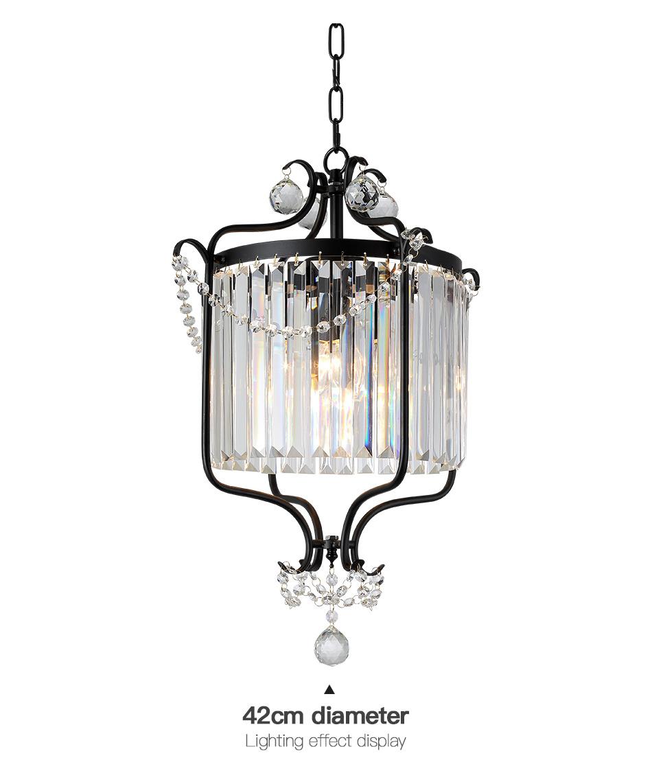 Hanging Lamp American Black Pendant Lighting Luxury Modern Chandelier for Living Room