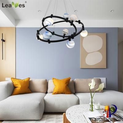 Ring CE ETL Certification Gold Euro LED Chandelier for Living Room, Home, Villa and Hotel Creative Personality Decorative Modern Pendant