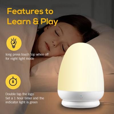 Dimmable Bedside Lamp Warm White Night Lamp Rechargeable Nursery Lamp