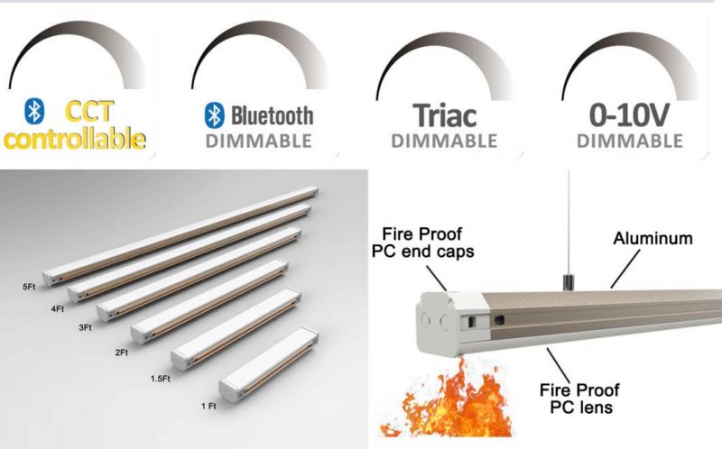 DIY Free Connection LED Office Linear Light for Interior/Commercial Lighting