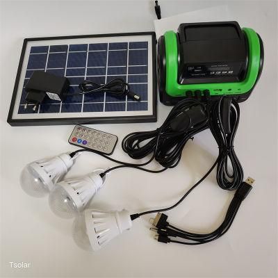 Multi-Function Portable Emergency Lighting Radio and Bulb Set Home Lighting Solar System for Indoor