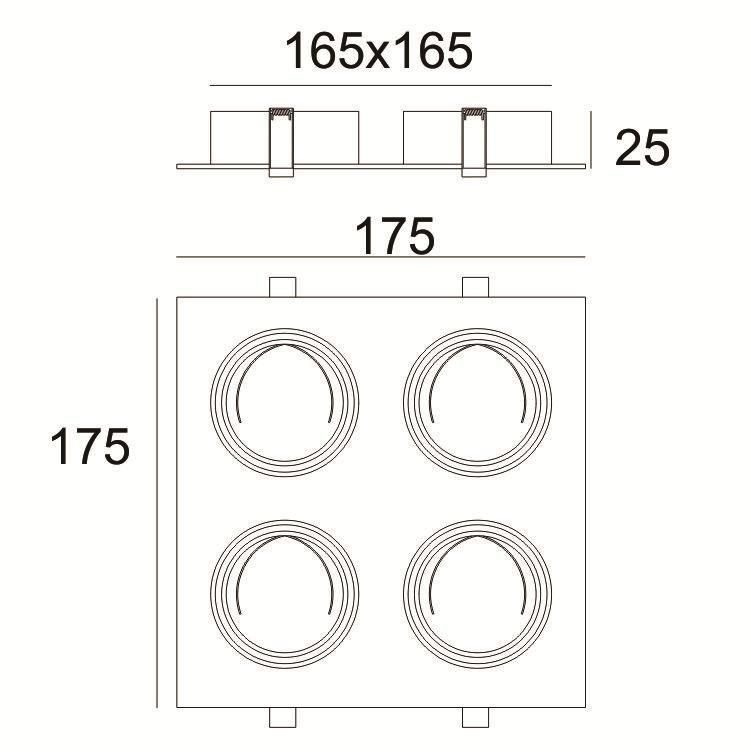 Modern LED Interior Lighting for Hotels Recessed Hot-Selling Downlight Fixture for GU10 LED Bulb