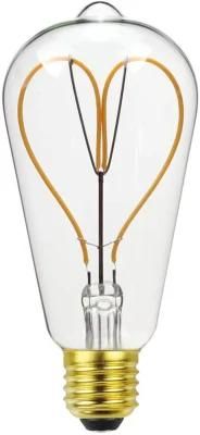 Heart-Shaped Retro Edison Valentine&prime; S Day LED Light Bulb