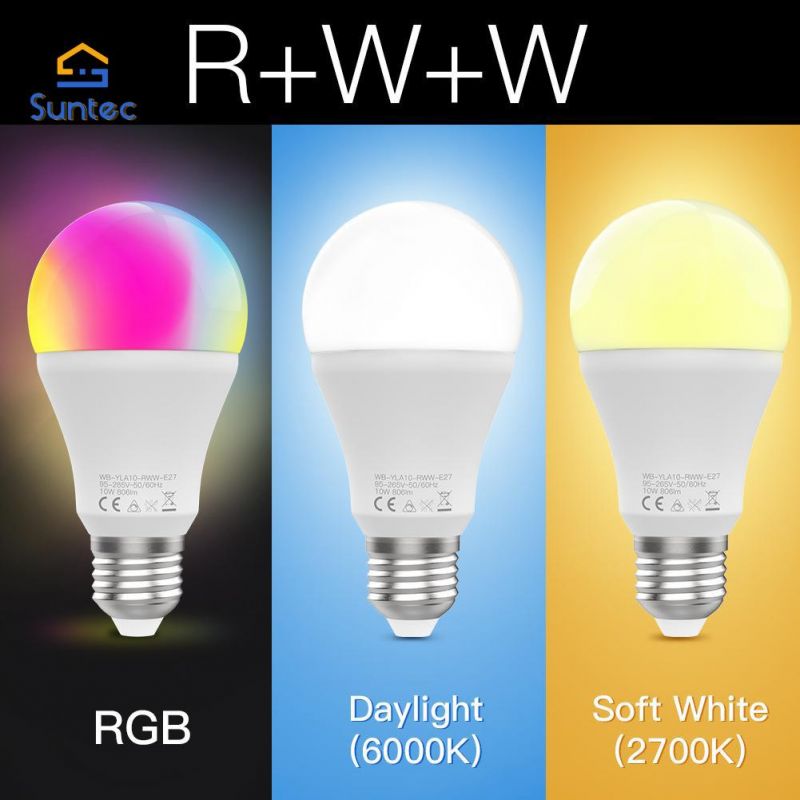 Rgbww E27 WiFi Smart LED Light Bulb Dimmable Lamp Bulb10W