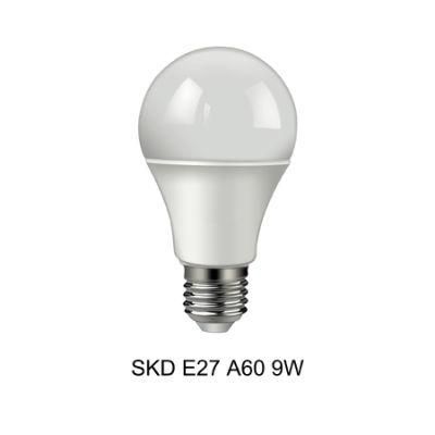 9W E27 Factory Wholesales Cheap LED Light Bulb Parts Plastic Spare Part LED Bulb Light SKD