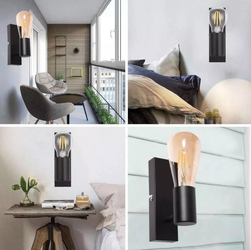 Amazon Rotatable Wall Lights Black Metal Bedroom Bedside Lamp Hotel Room Aisle Wall Lamps