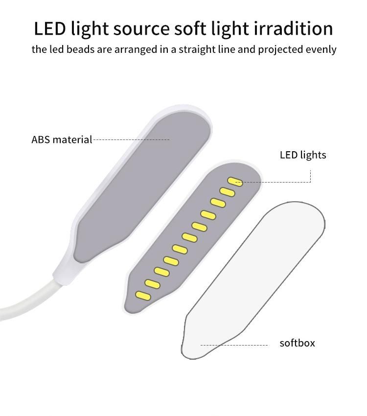 USB Rechargeable LED Table Reading Book Light for Students