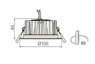 Cut out 100 mm Nickel Version LED Downlight LED Ceiling Light