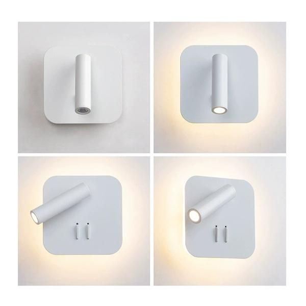Modern Rotatable Bedroom LED Wall Lamp Surface Mounted Reading Light for Hotel