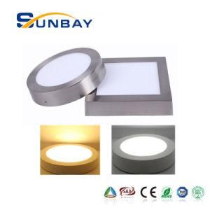 Silver Frame Housing Round LED Panel Surface Mounted