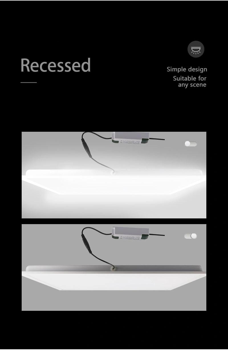 LED Recessed Backlit Panel Light, LED Back Light, 595*595mm 40W IP40 3000K 4000K 6500K PS+Aluminum for Office, Gym, Mall, Supermarket