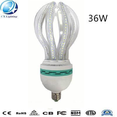 36W E27 Highlight Glass Clear Milky Lotus Shape LED Energy Saving Lamp