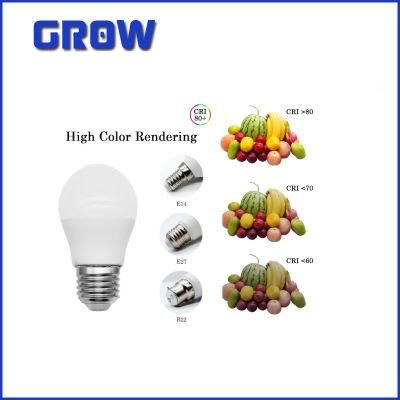 LED Mini Global Bulb G45 5W E27/E14/B22 LED Bulb with CE RoHS ERP Certificate LED Small Lamp for Indoor Ligthing