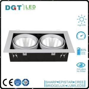 2*30W Double-Head Black Recessed LED Spotlight